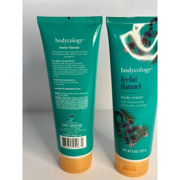 2 Pk Bodycology Feelin' Flannel Body Cream Moisturizing Rich Butter Complex 8oz - Picture 3 of 3